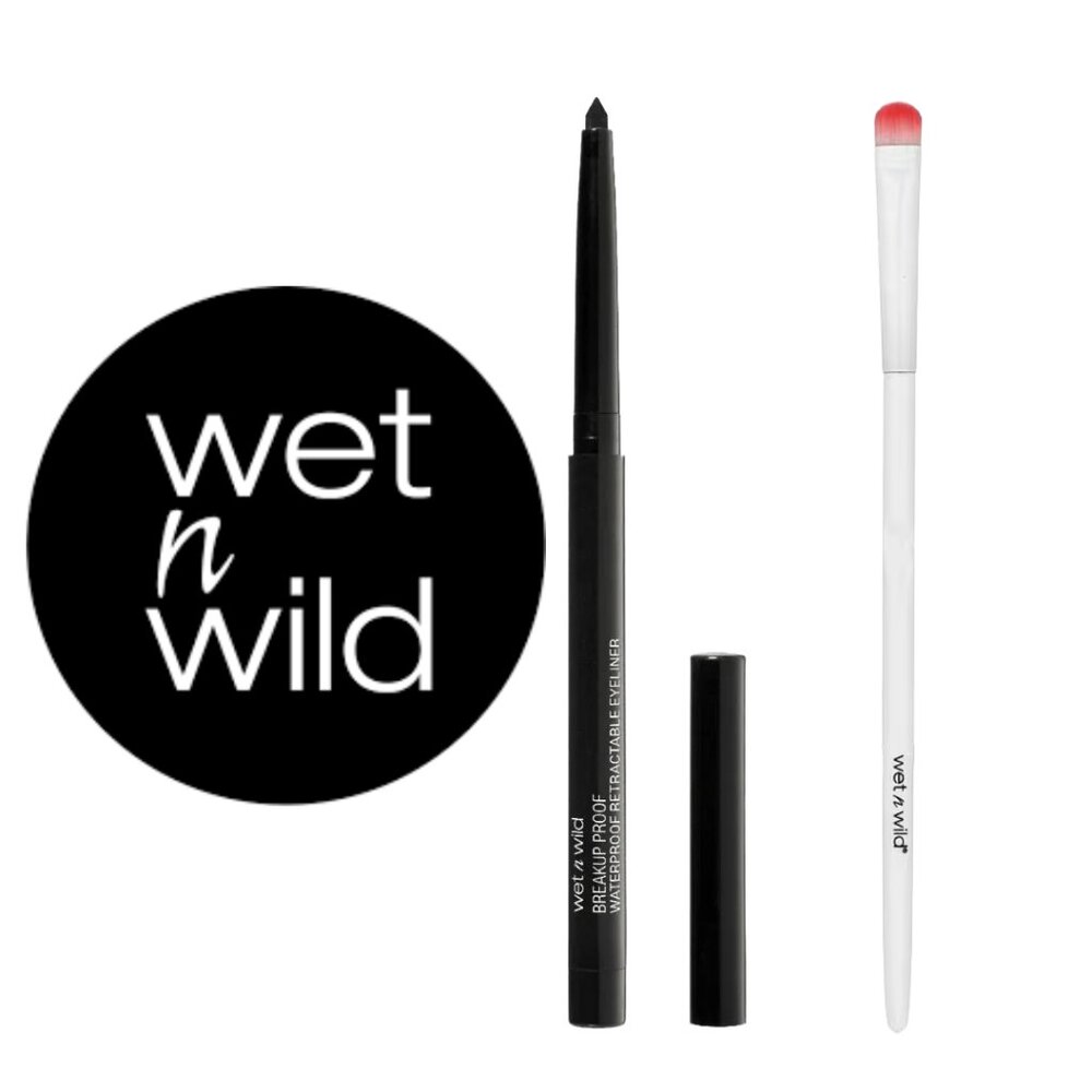 NWT WET N WILD Breakup Proof Waterproof Gel Eyeliner & Smoky Liner Brush Bundle